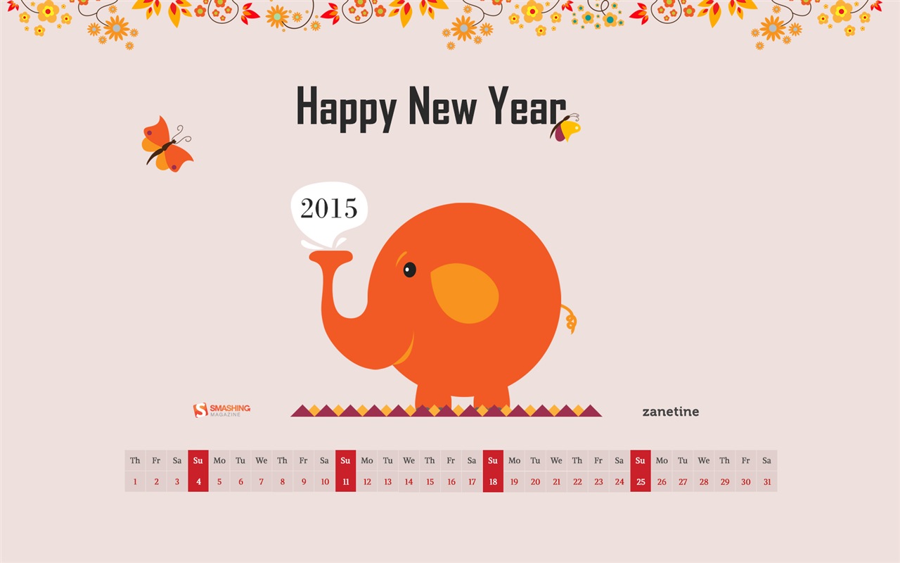 2015年1月 月曆壁紙(二) #12 - 1280x800