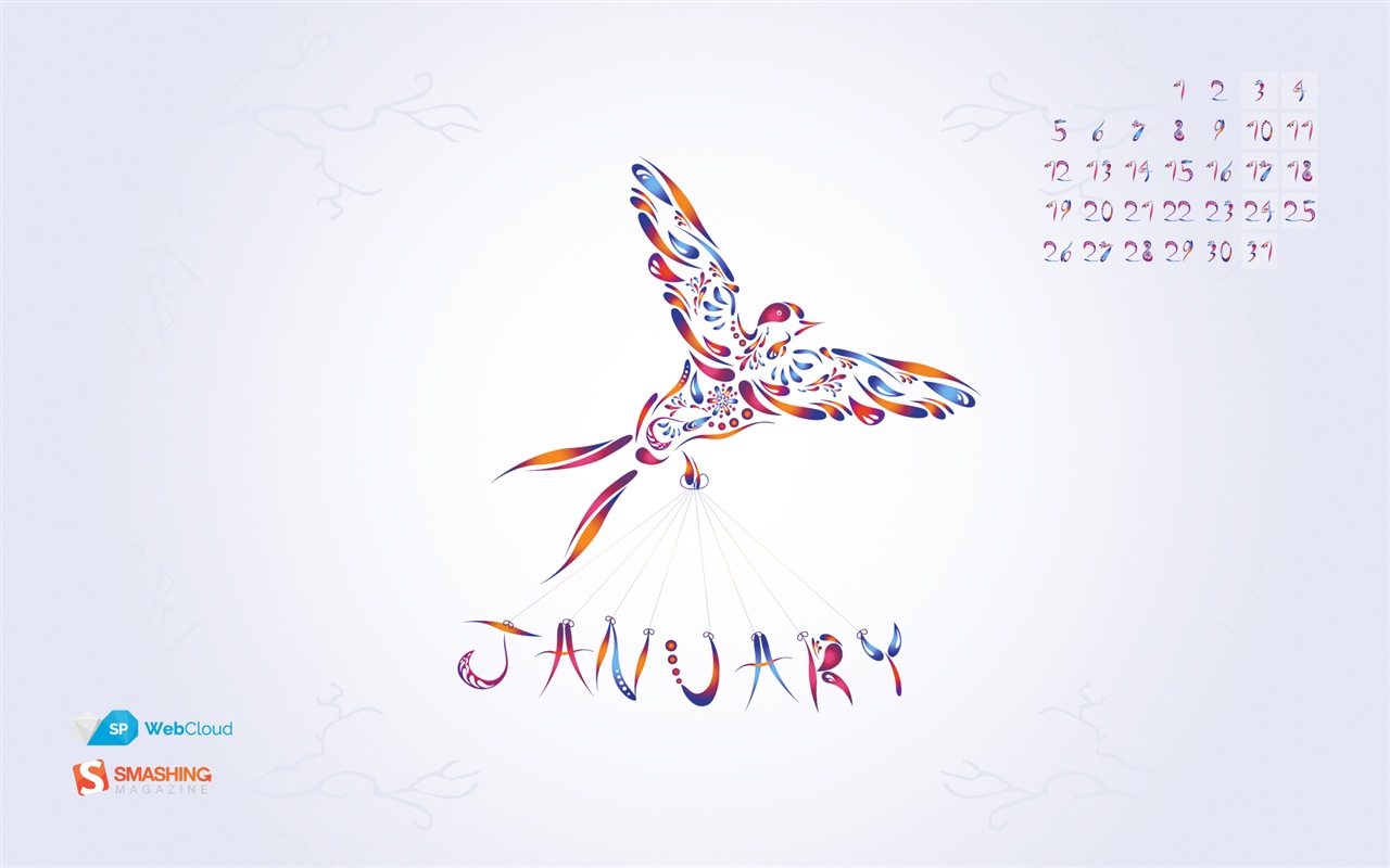 Janvier 2015 calendar fond d'écran (2) #17 - 1280x800