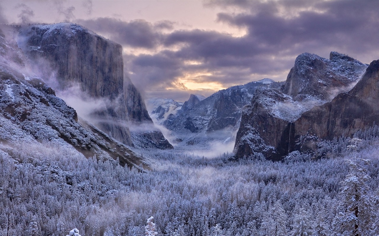 겨울 눈 아름다운 풍경의 HD 월페이퍼 #3 - 1280x800