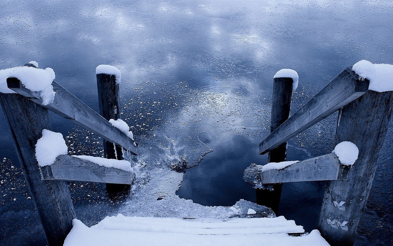 겨울 눈 아름다운 풍경의 HD 월페이퍼 #8 - 1280x800