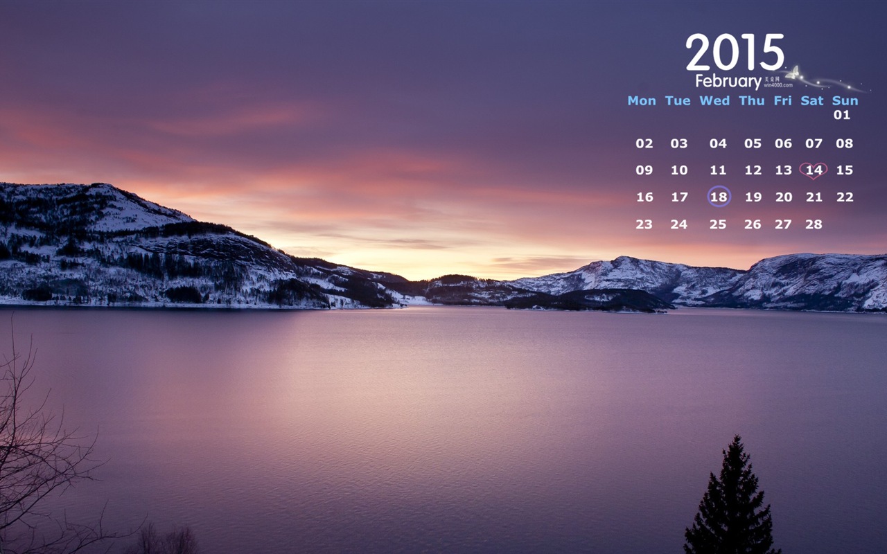2015年2月 月曆壁紙(一) #14 - 1280x800