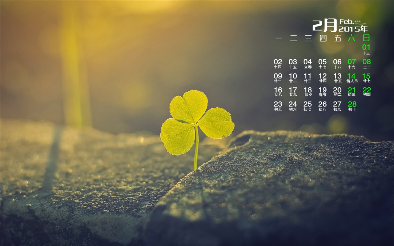 2015年2月 月曆壁紙(一) #19 - 1280x800