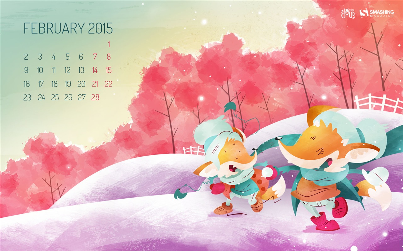 Februar 2015 Kalender Wallpaper (2) #1 - 1280x800