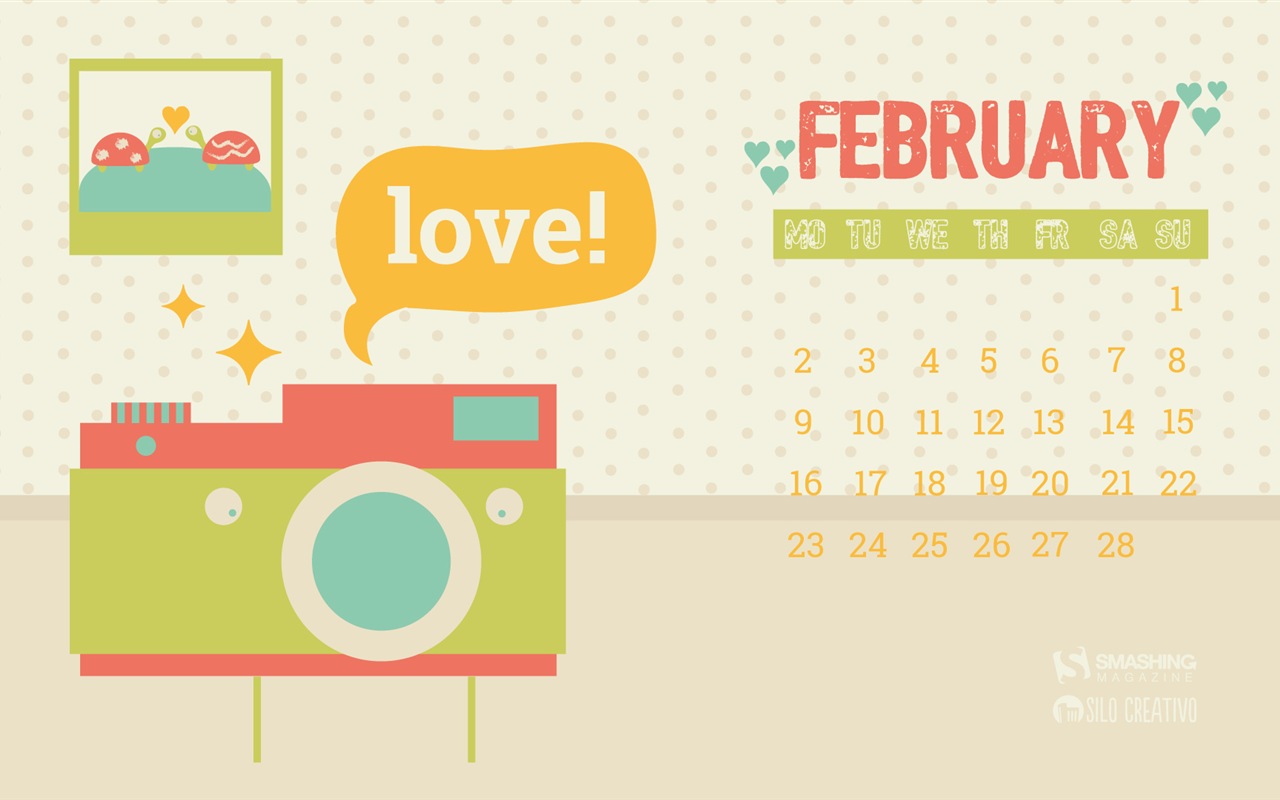 Februar 2015 Kalender Wallpaper (2) #15 - 1280x800