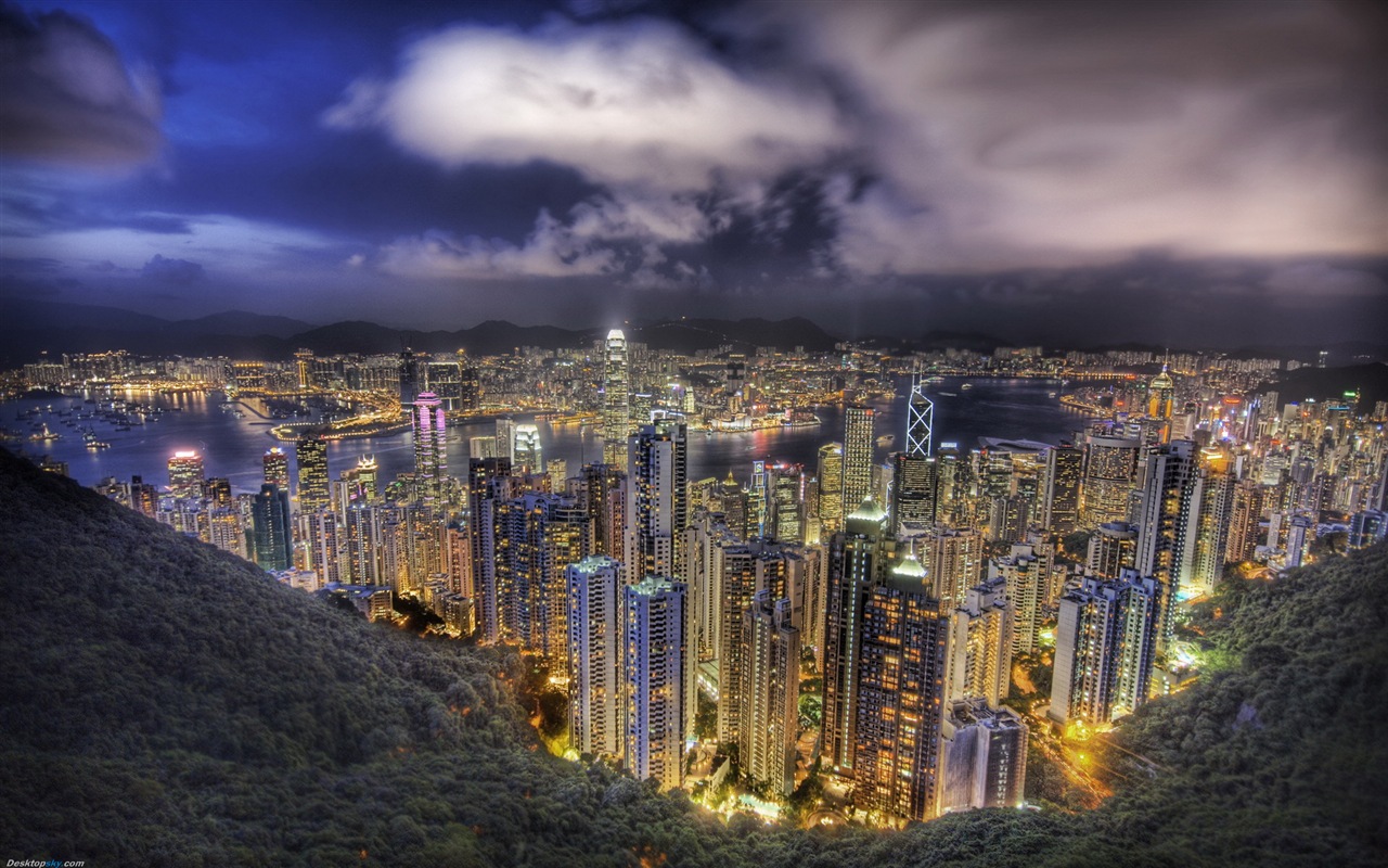 Hong Kong je Městská krajina krásné HD tapety na plochu #19 - 1280x800