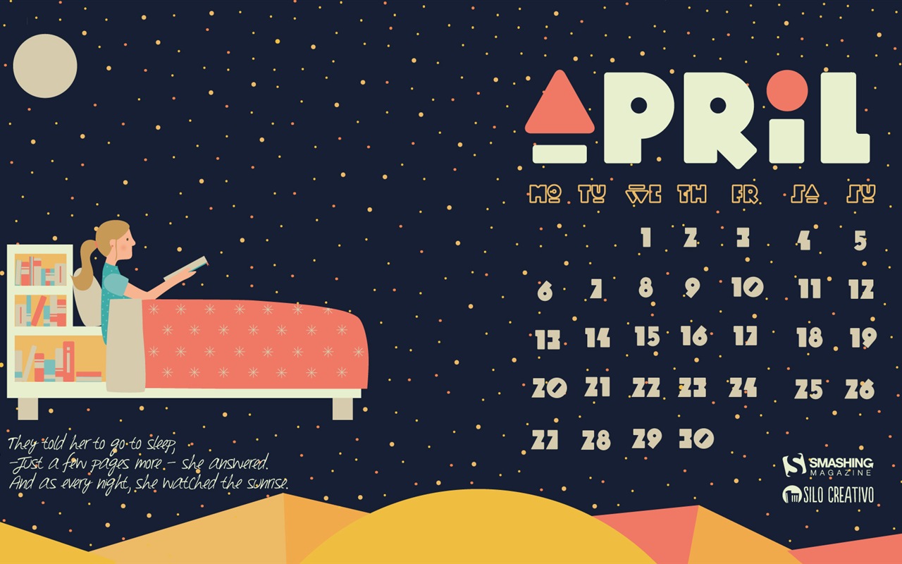 April 2015 Kalender Wallpaper (1) #18 - 1280x800