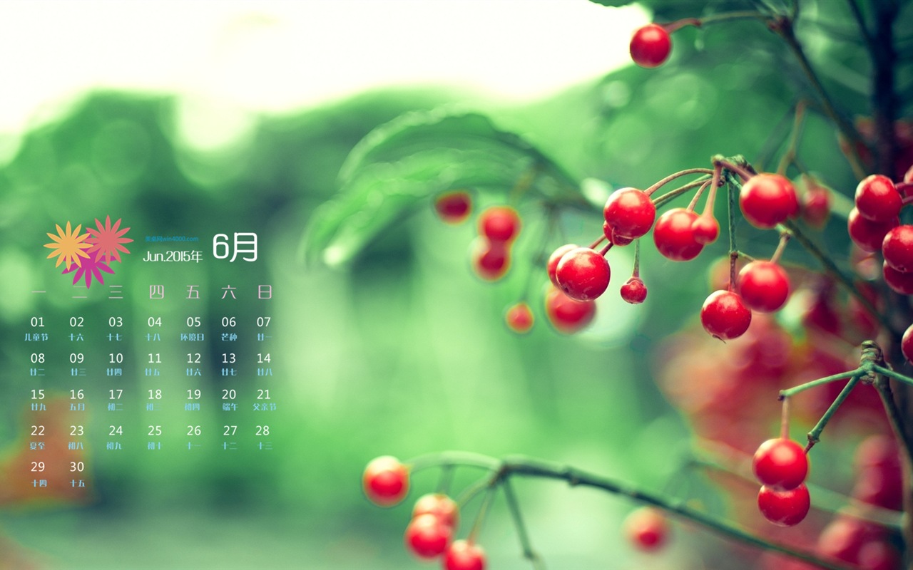 Juni 2015 Kalender Wallpaper (1) #10 - 1280x800