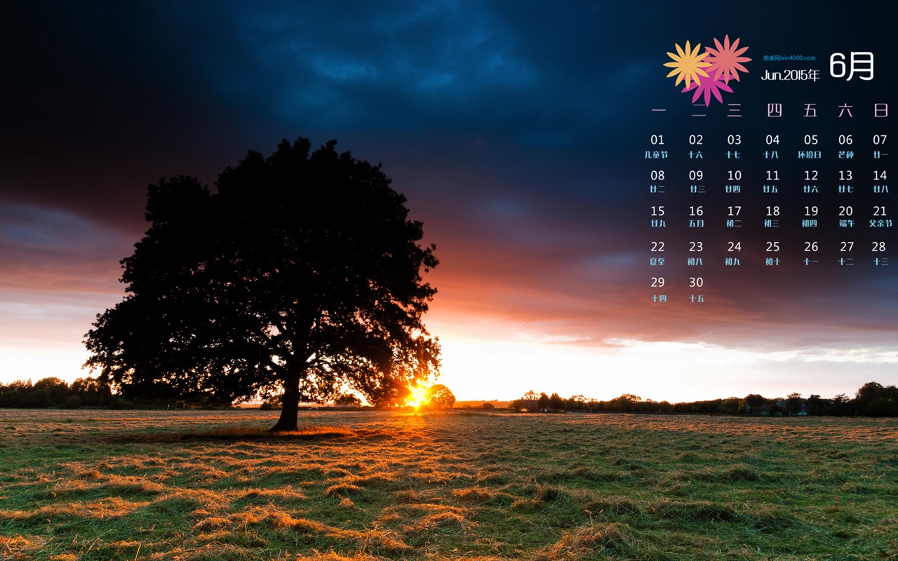 Juni 2015 Kalender Wallpaper (1) #18 - 1280x800