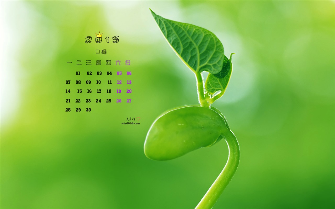 Září 2015 kalendář tapety (1) #5 - 1280x800