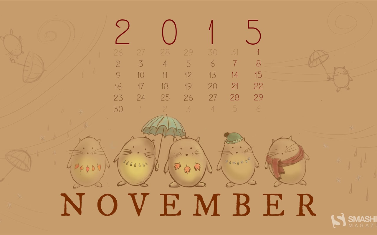 November 2015 Calendar wallpaper (2) #17 - 1280x800