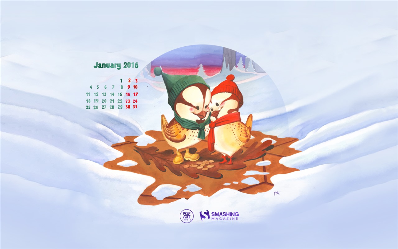 Januar 2016 Kalender Wallpaper (2) #1 - 1280x800