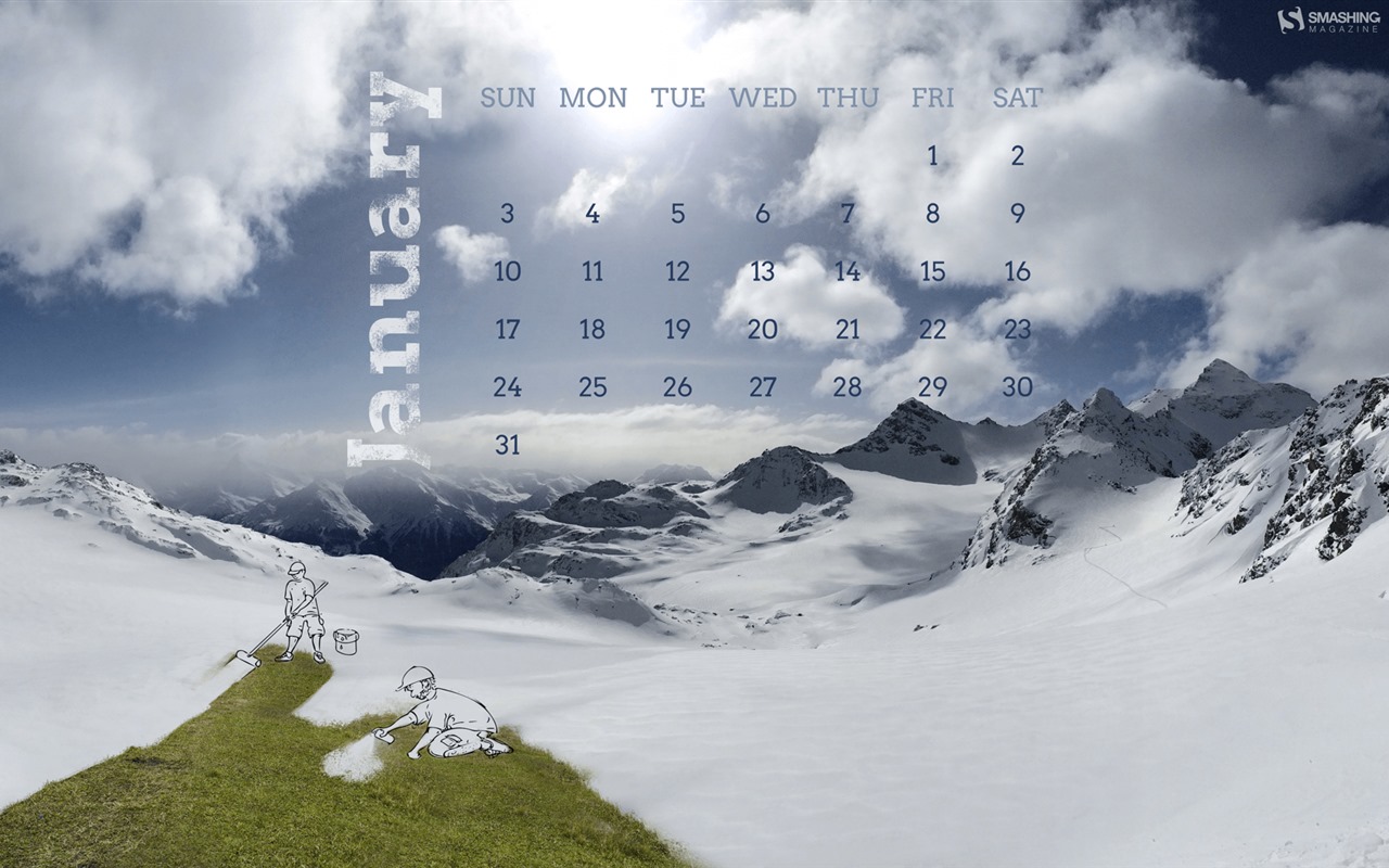 Januar 2016 Kalender Wallpaper (2) #18 - 1280x800