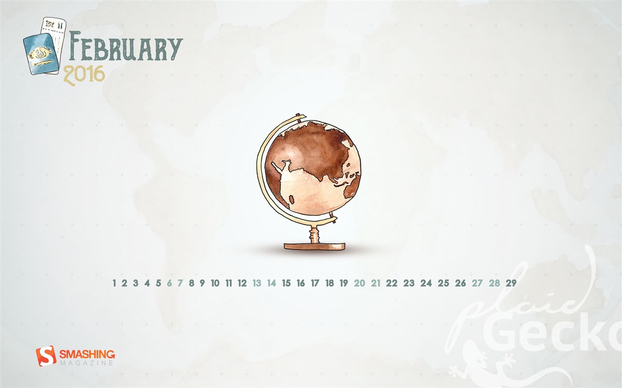 February 2016 Calendar wallpaper (1) #17 - 1280x800