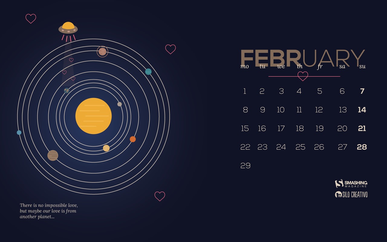 February 2016 Calendar wallpaper (2) #9 - 1280x800