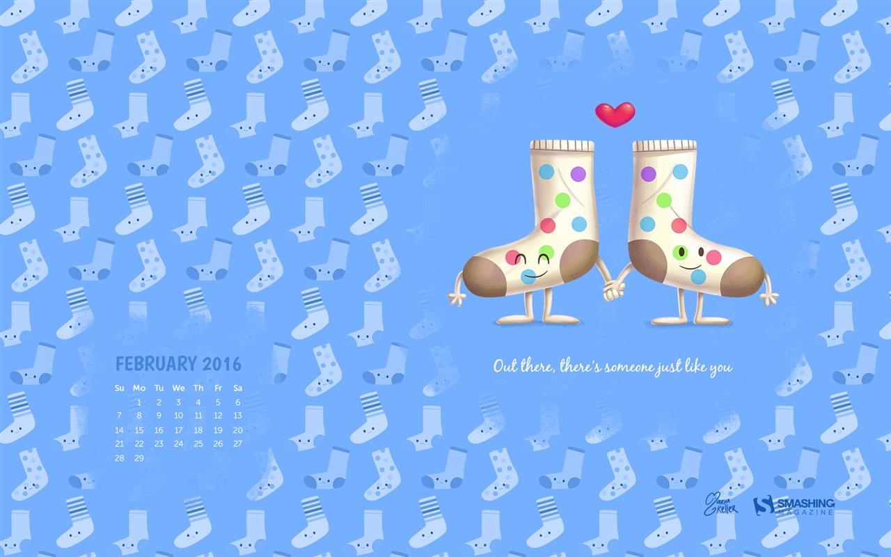 February 2016 Calendar wallpaper (2) #10 - 1280x800