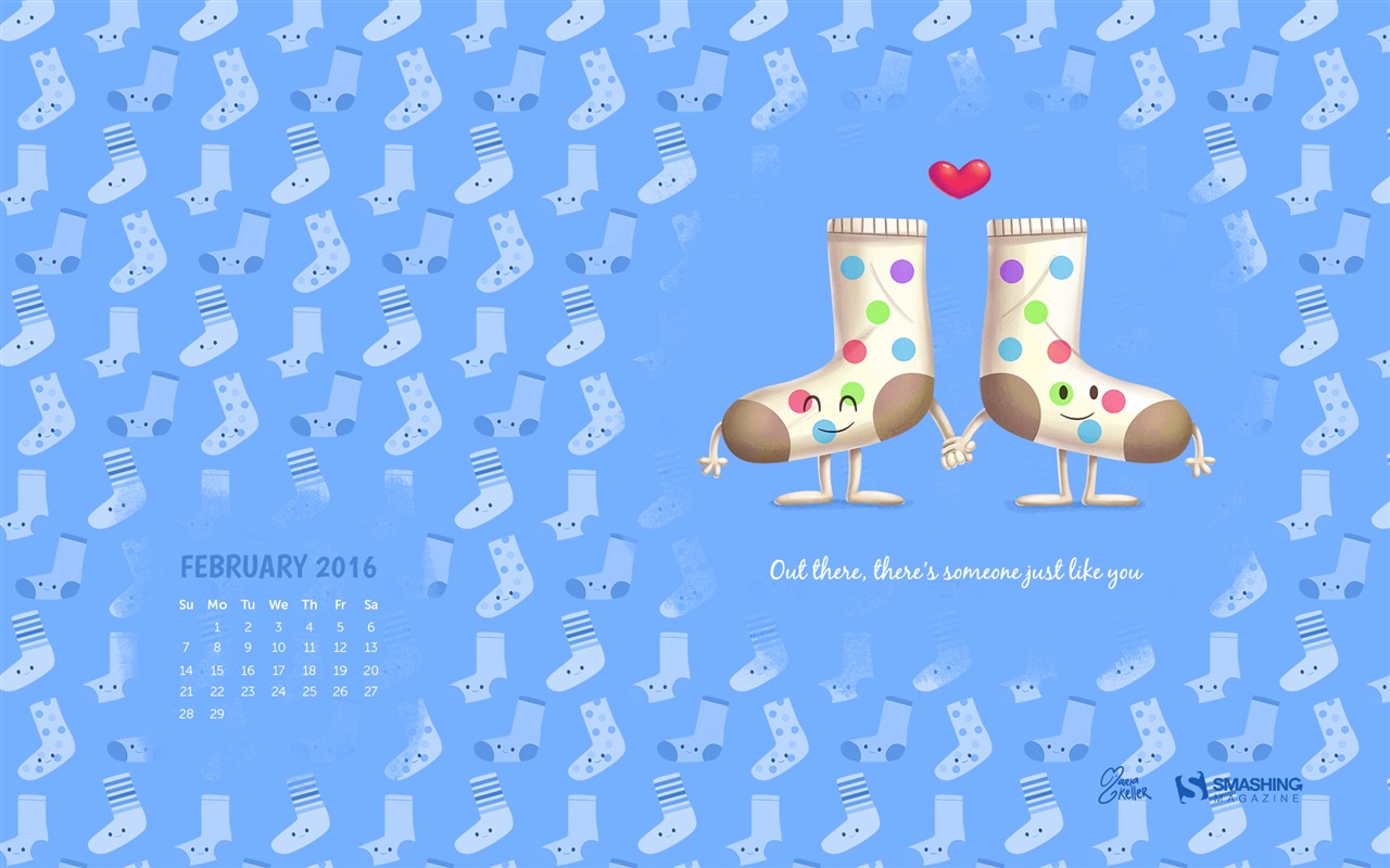 Februar 2016 Kalender Wallpaper (2) #10 - 1280x800