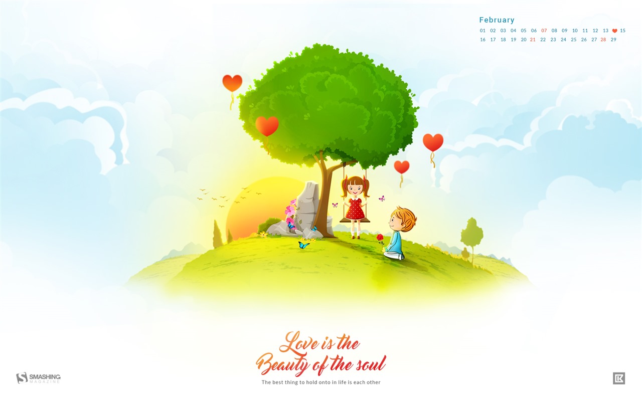 February 2016 Calendar wallpaper (2) #12 - 1280x800