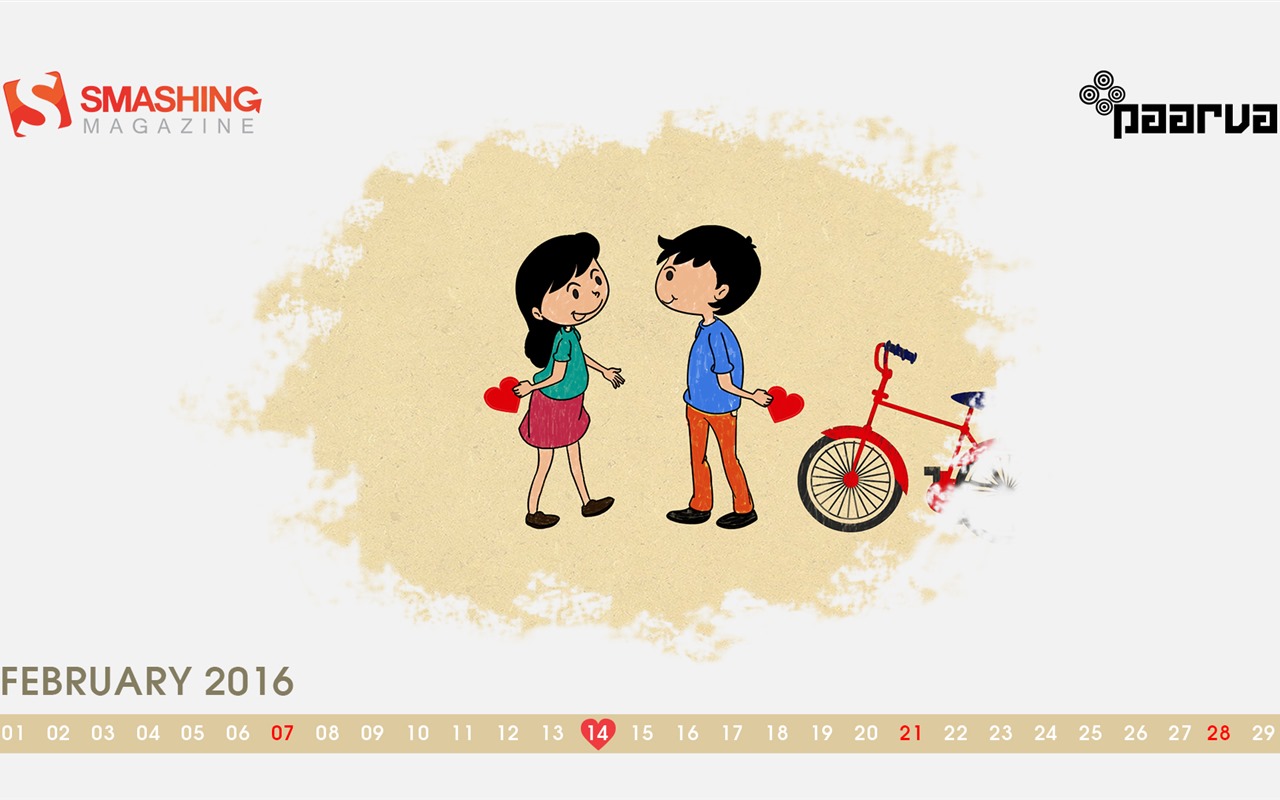 February 2016 Calendar wallpaper (2) #18 - 1280x800