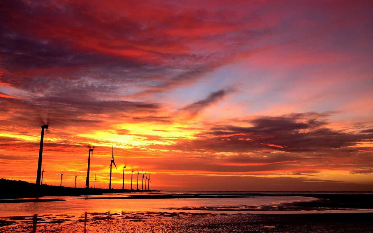 Taiwan Gaomei wetlands sunset HD Wallpapers #3 - 1280x800