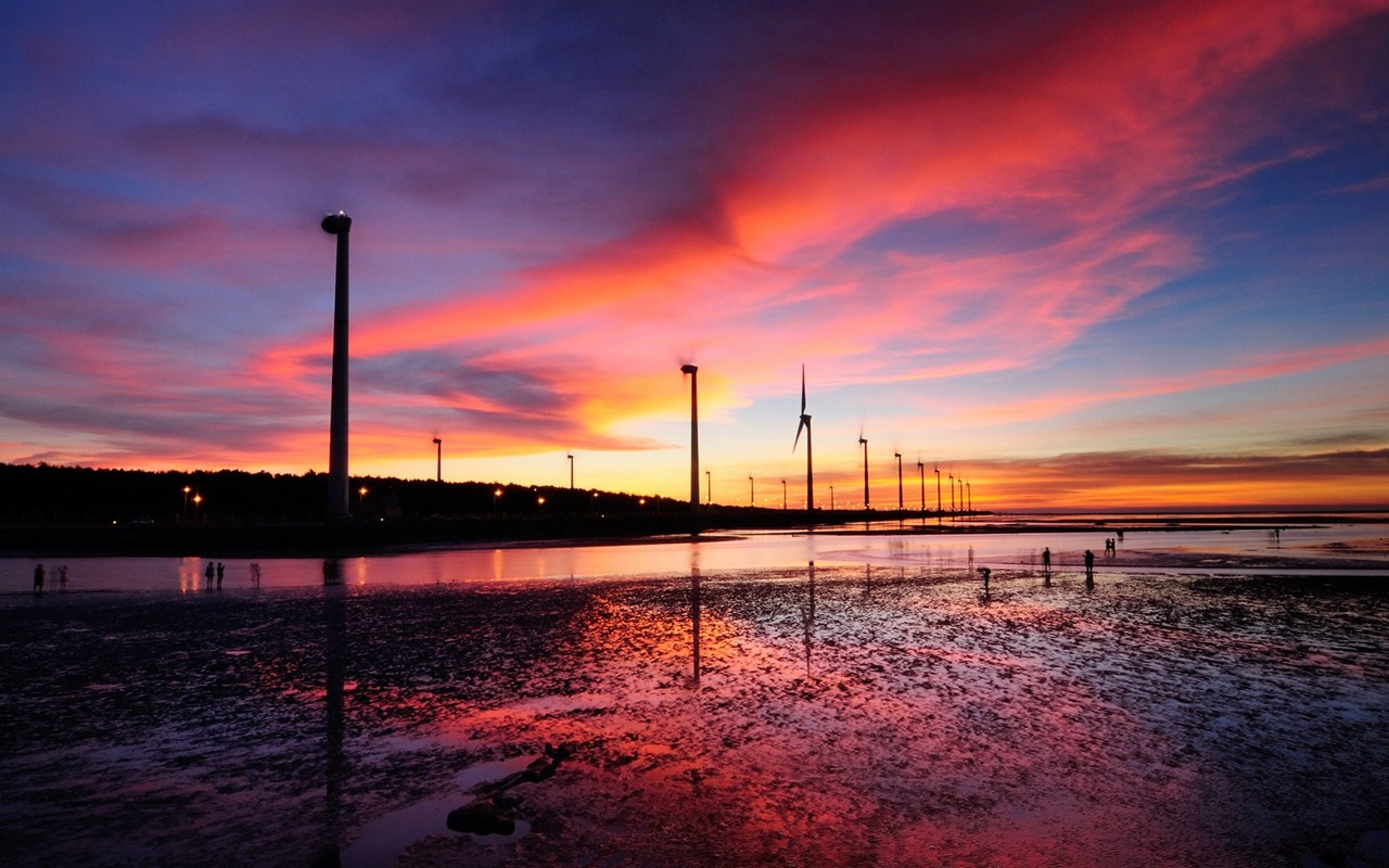 Taiwan Gaomei wetlands sunset HD Wallpapers #5 - 1280x800