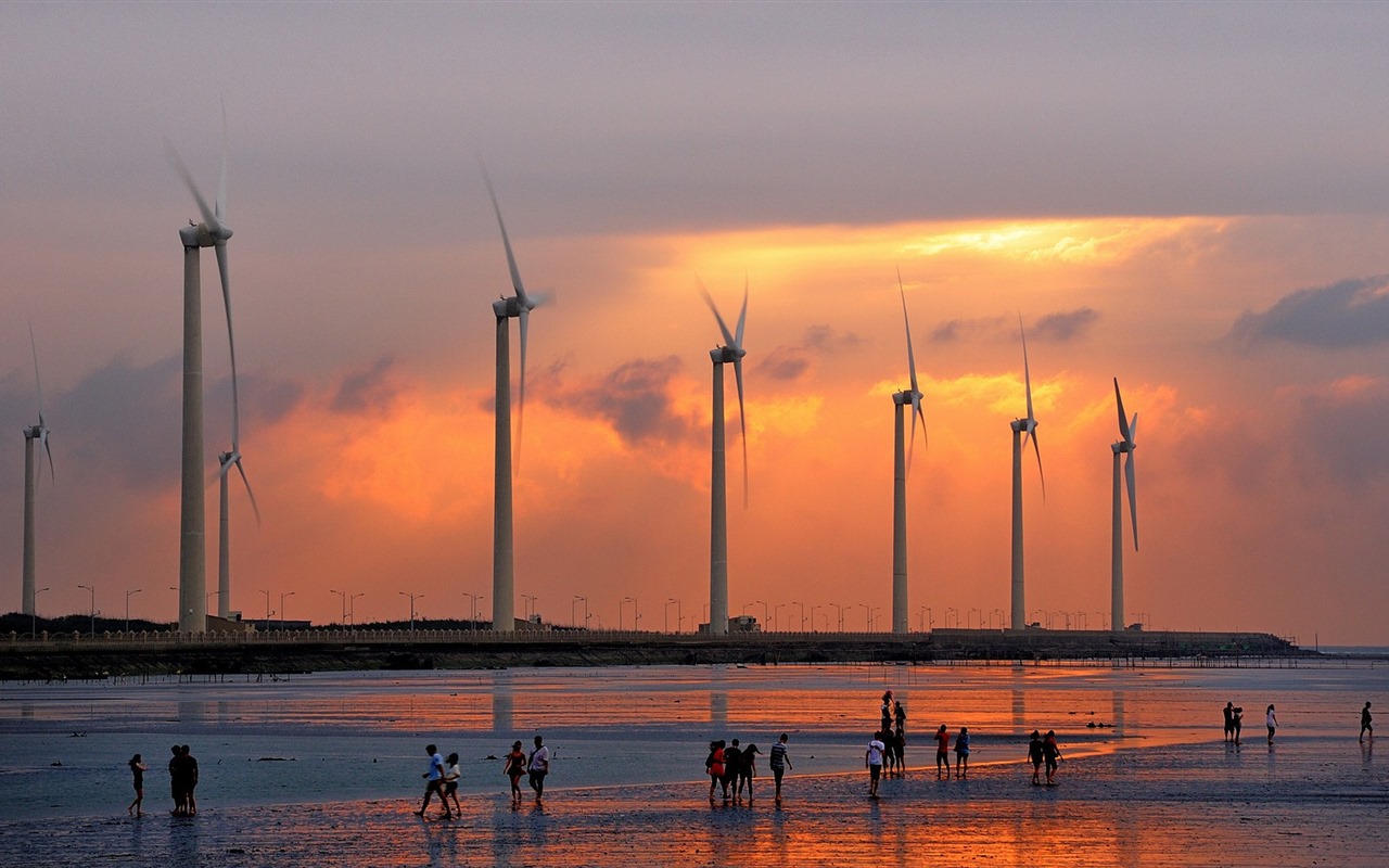 Taiwan Gaomei wetlands sunset HD Wallpapers #10 - 1280x800