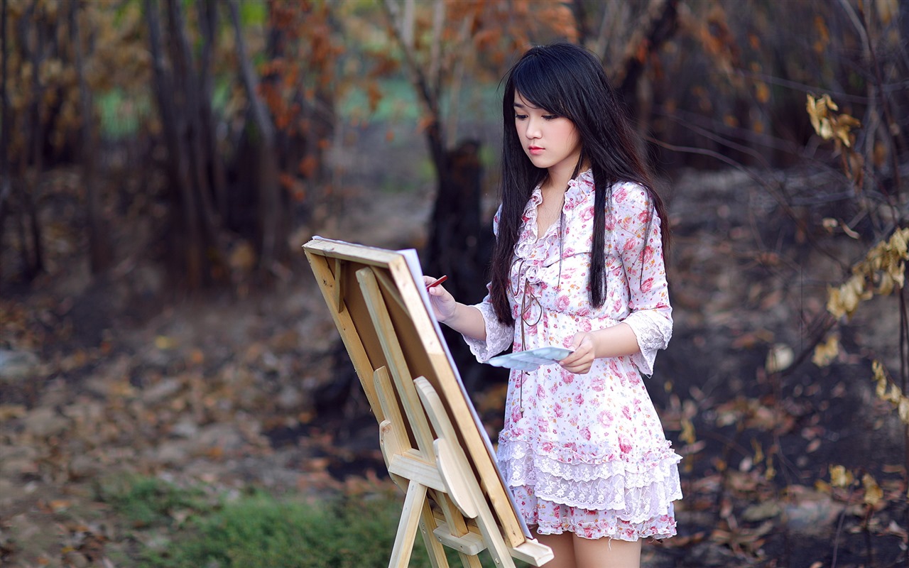 清纯可爱年轻的亚洲女孩 高清壁纸合集(一)25 - 1280x800