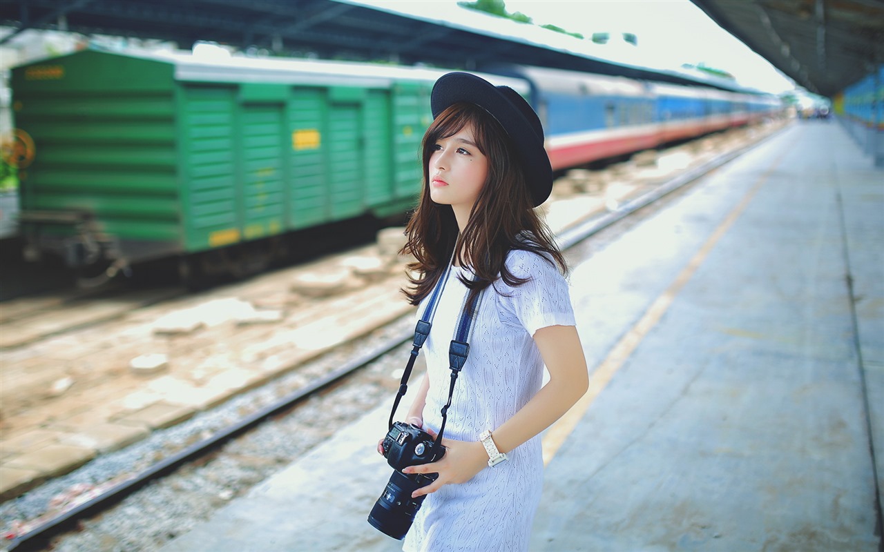 Pure and lovely young Asian girl HD wallpapers collection (2) #30 - 1280x800