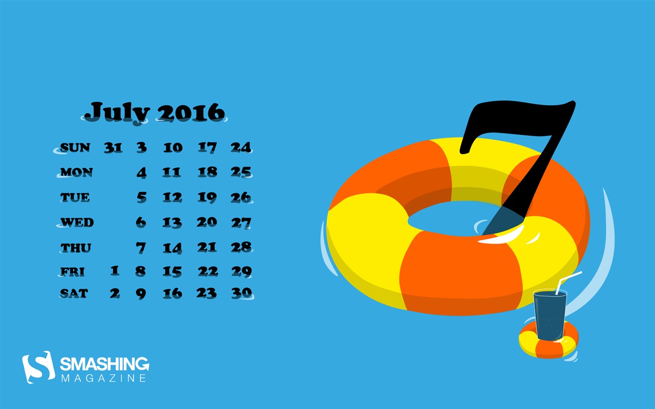 Juli 2016 Kalender Wallpaper (2) #8 - 1280x800