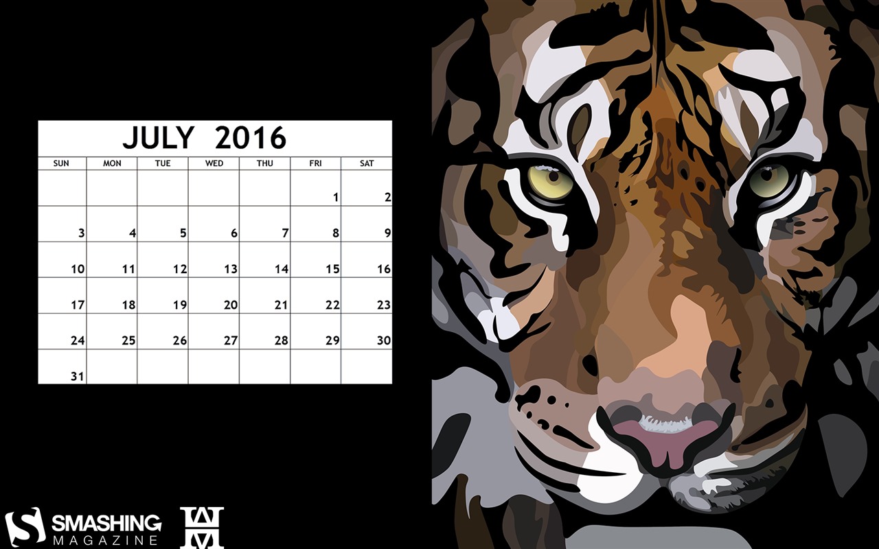 Juillet 2016 calendrier fond d'écran (2) #18 - 1280x800