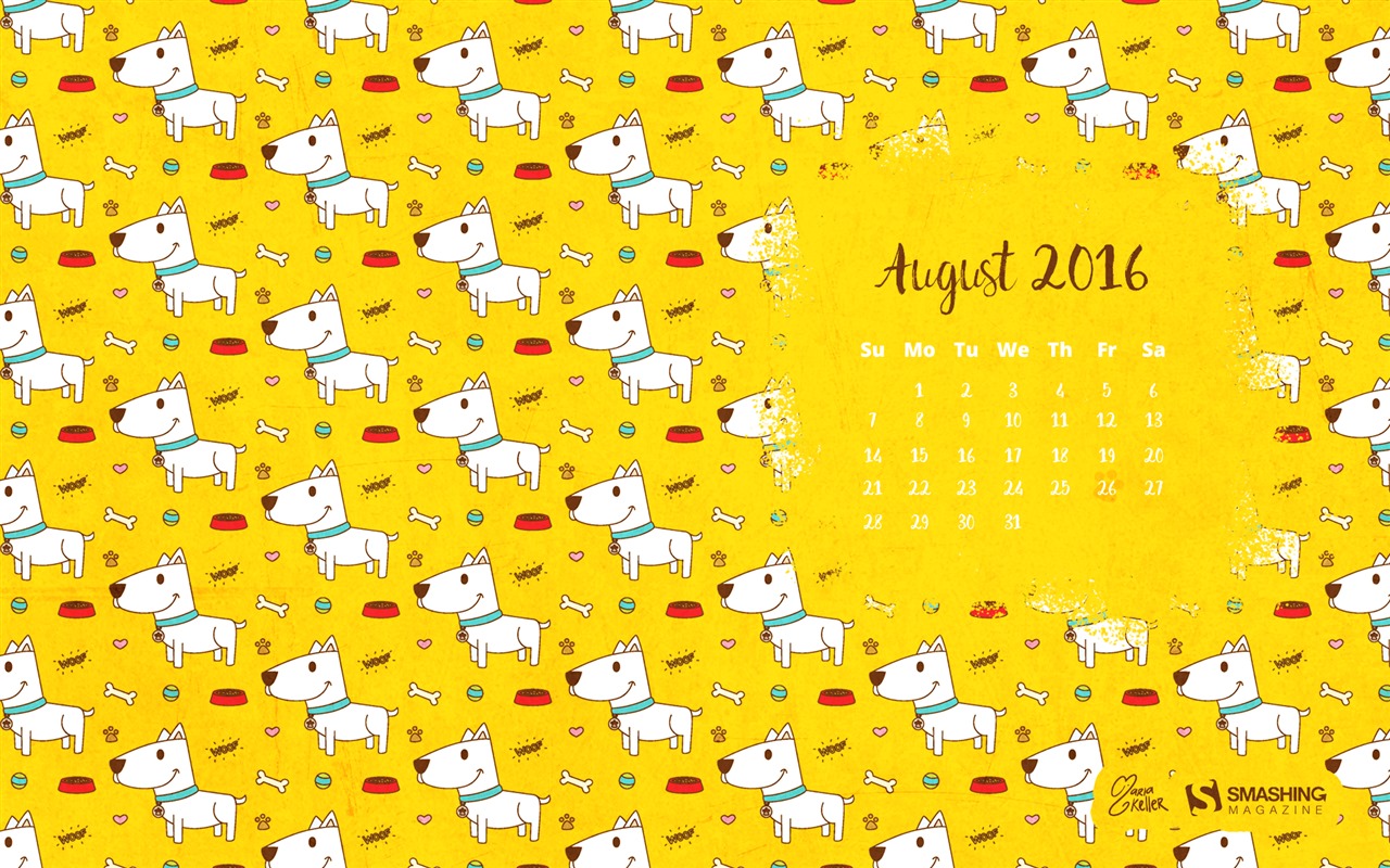 2016年8月 月历壁纸(二)9 - 1280x800