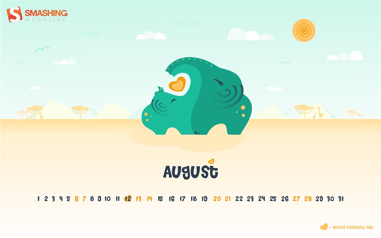 August 2016 Kalender Wallpaper (2) #10 - 1280x800