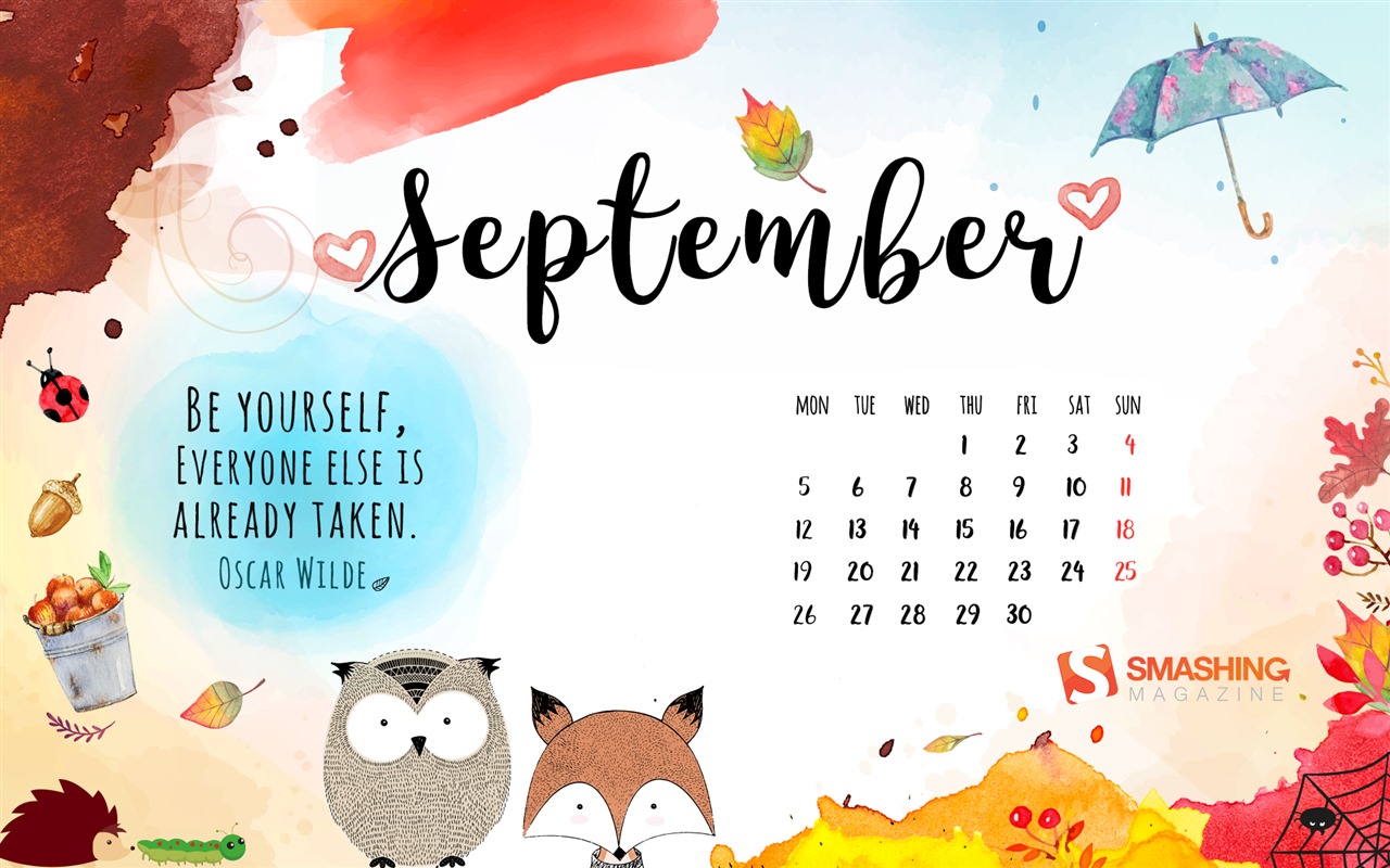September 2016 calendar wallpaper (2) #1 - 1280x800
