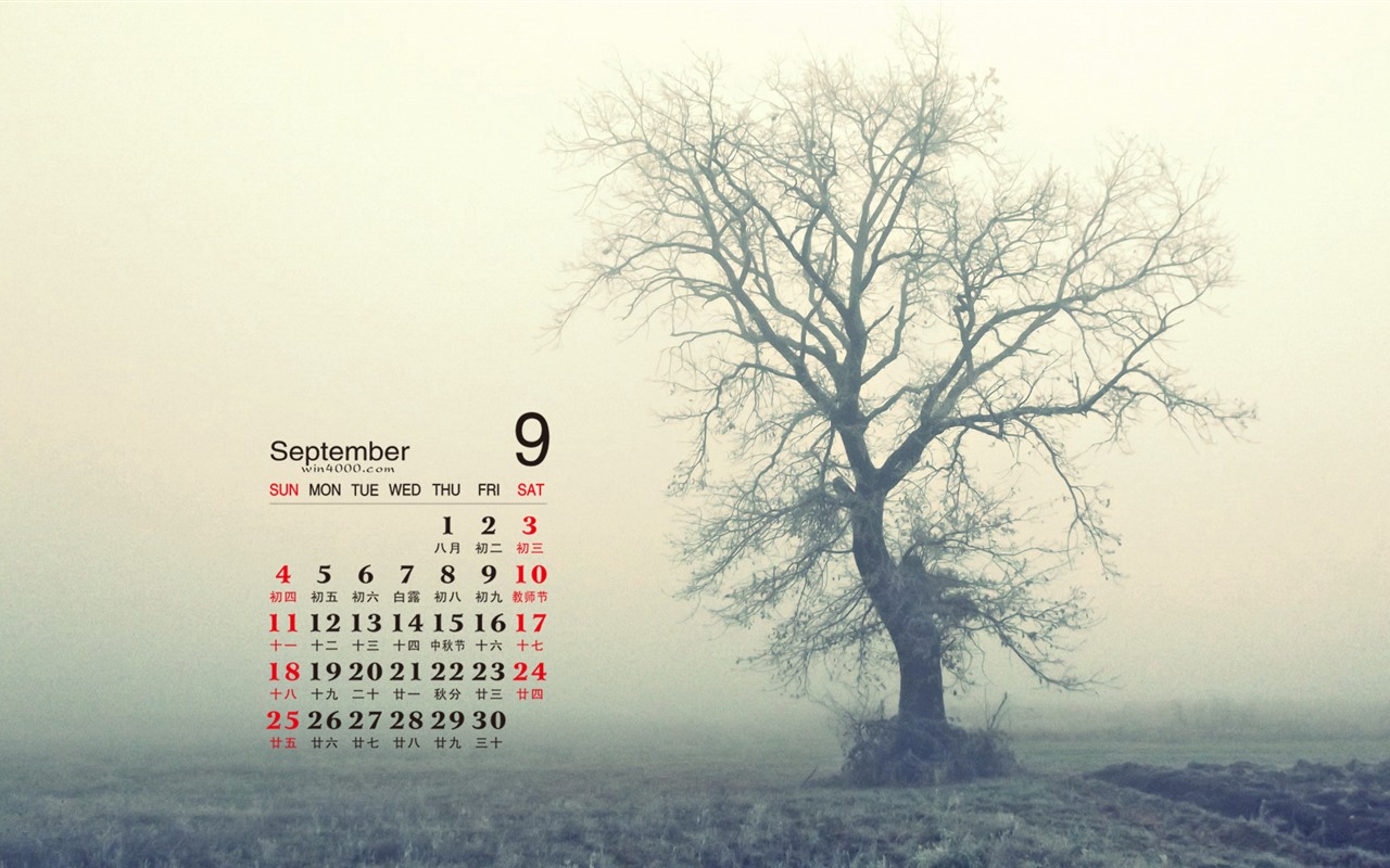 September 2016 Kalender Wallpaper (2) #8 - 1280x800