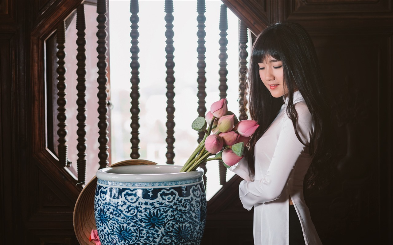Pure and lovely young Asian girl HD wallpapers collection (4) #40 - 1280x800