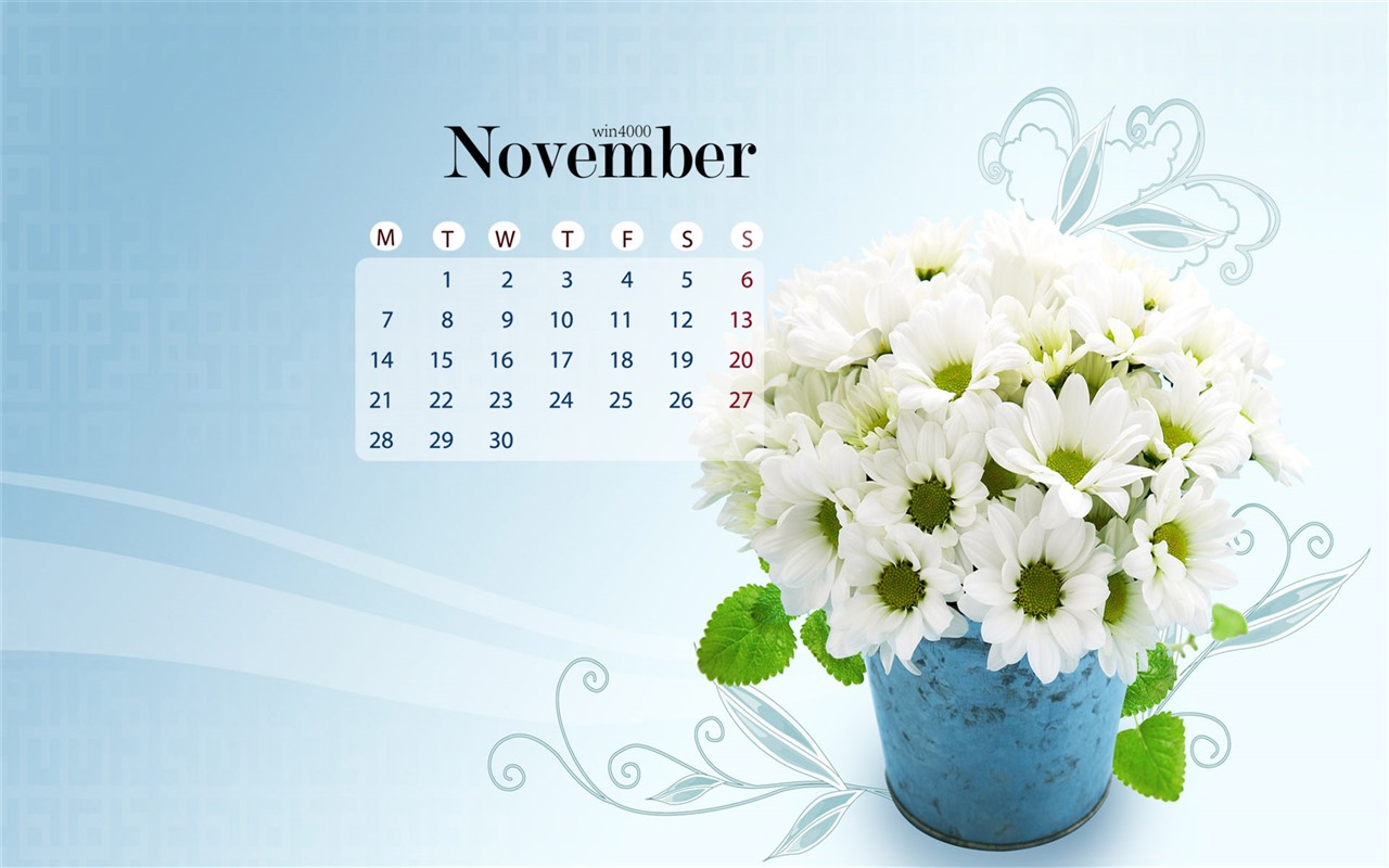 November 2016 calendar wallpaper (1) #7 - 1280x800