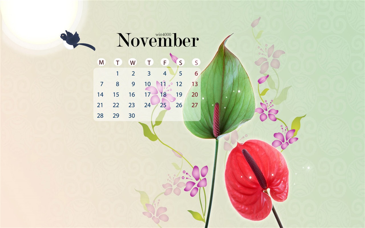 November 2016 calendar wallpaper (1) #8 - 1280x800