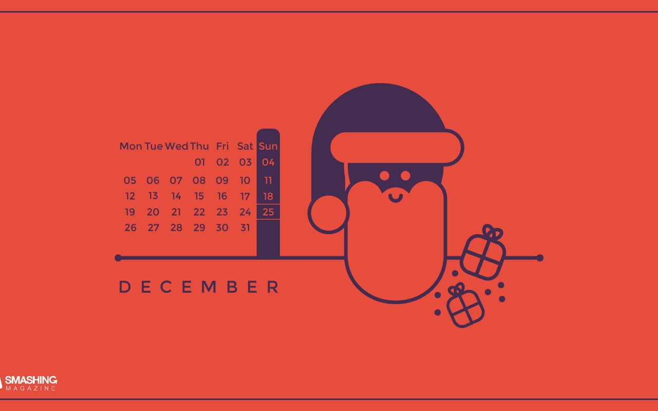 Prosince 2016 Vánoční téma kalendář tapeta (1) #17 - 1280x800