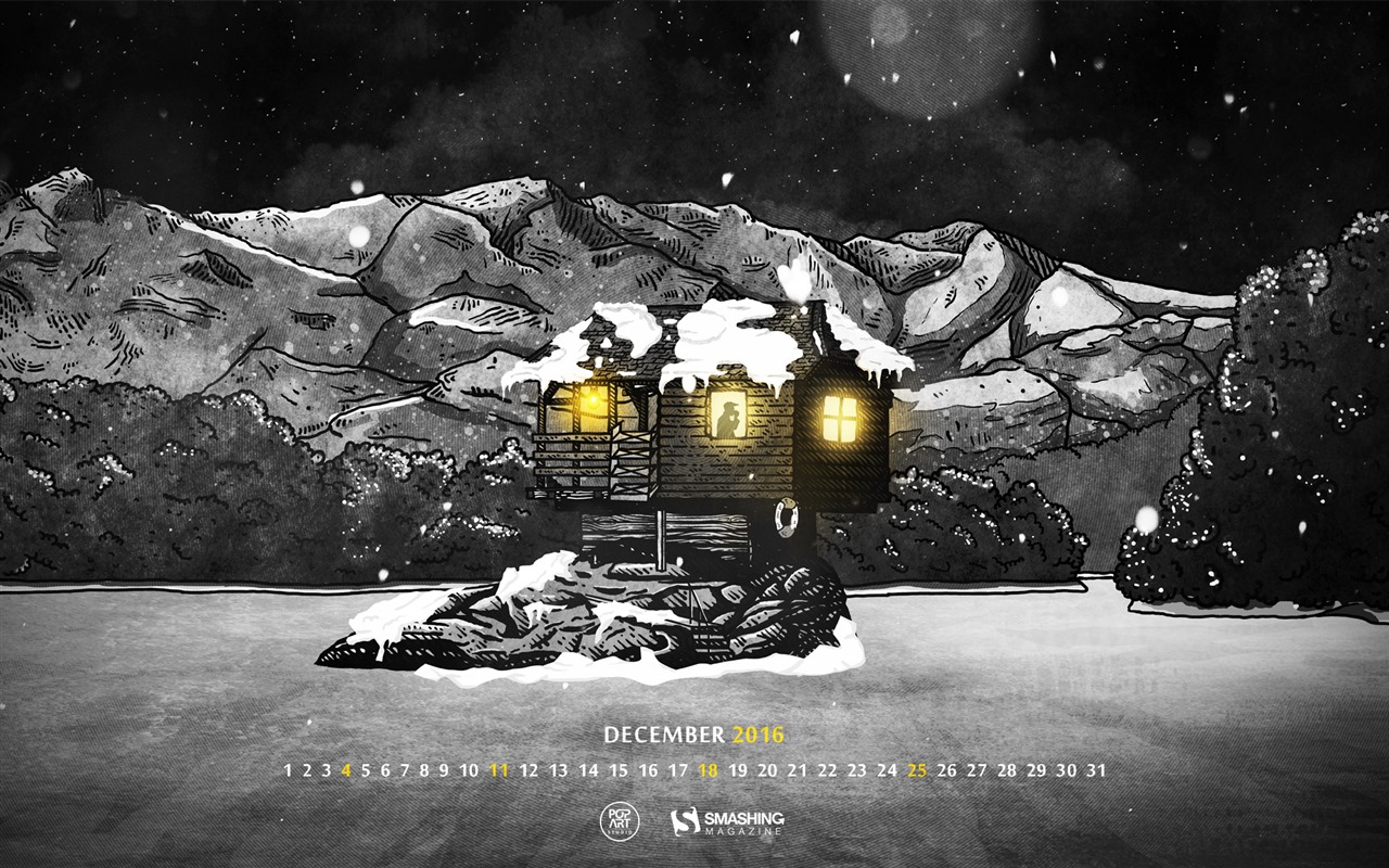 Prosince 2016 Vánoční téma kalendář tapeta (2) #5 - 1280x800