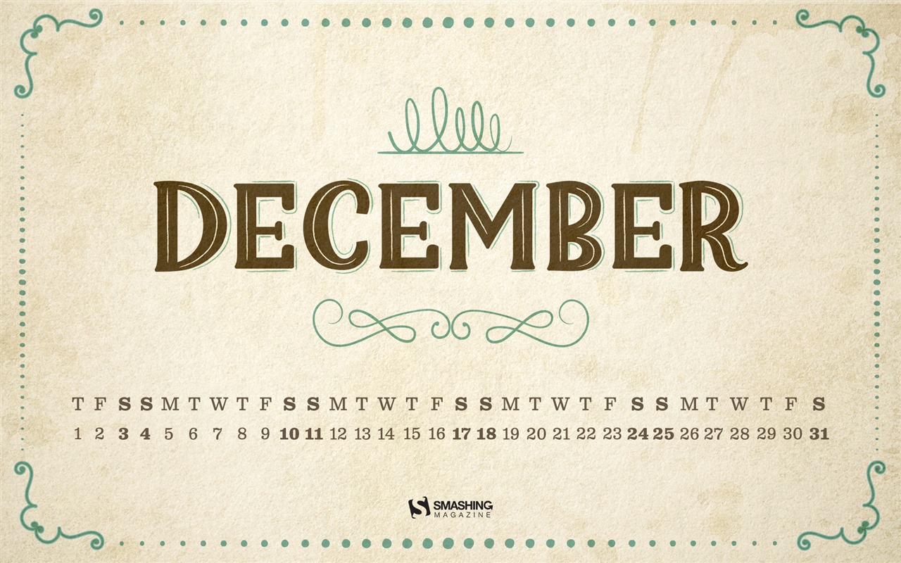 Fondo de escritorio del calendario de la Navidad de diciembre de 2016 (2) #9 - 1280x800