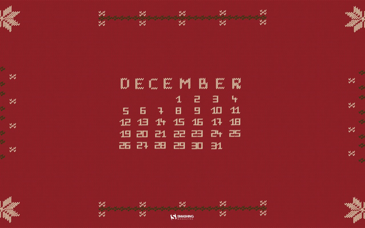 Fondo de escritorio del calendario de la Navidad de diciembre de 2016 (2) #12 - 1280x800