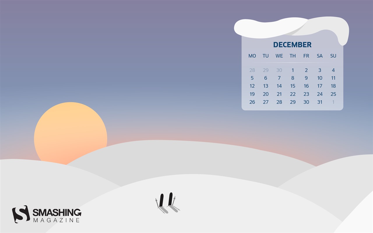 Fondo de escritorio del calendario de la Navidad de diciembre de 2016 (2) #14 - 1280x800