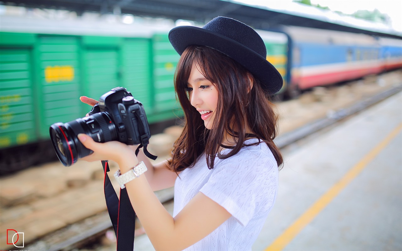 Pure and lovely young Asian girl HD wallpapers collection (5) #7 - 1280x800