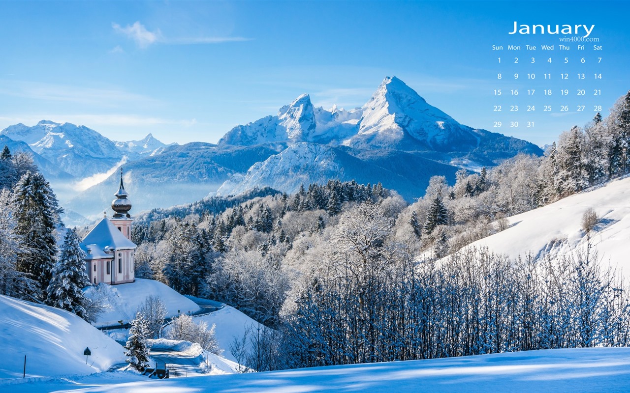 Fond d'écran janvier 2017 calendrier (1) #4 - 1280x800