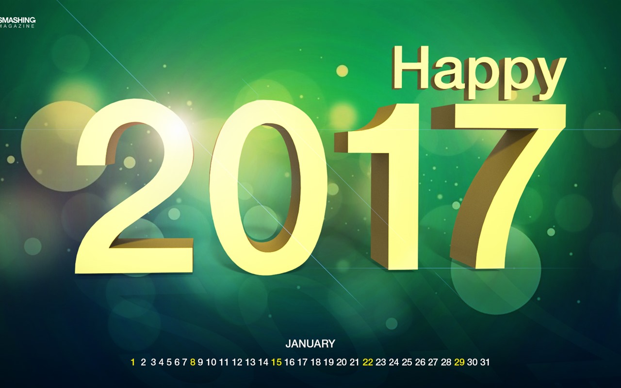 January 2017 calendar wallpaper (2) #1 - 1280x800