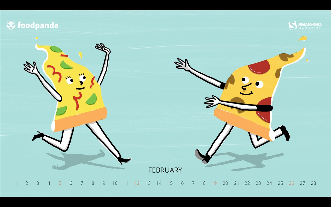 Fondo de escritorio de calendario de febrero de 2017 (1) #17 - 1280x800