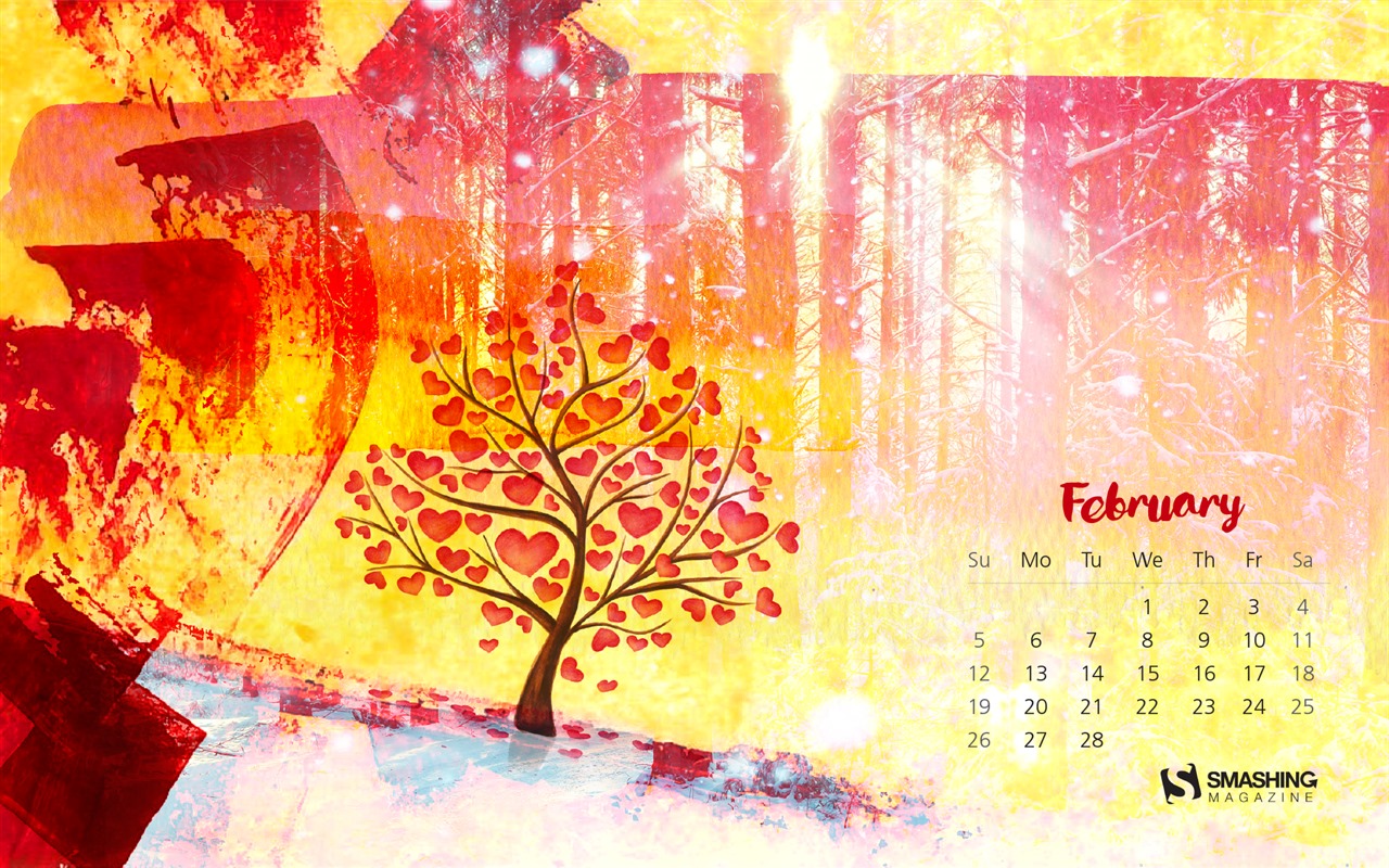 Fondo de escritorio de calendario de febrero de 2017 (2) #1 - 1280x800