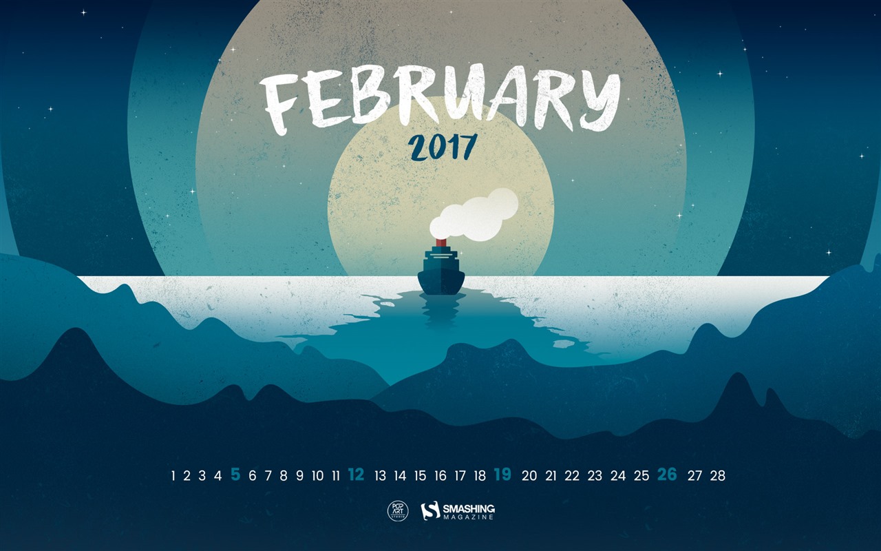 Fondo de escritorio de calendario de febrero de 2017 (2) #2 - 1280x800