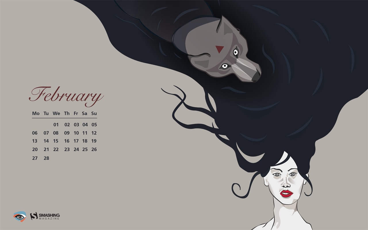 Fondo de escritorio de calendario de febrero de 2017 (2) #6 - 1280x800