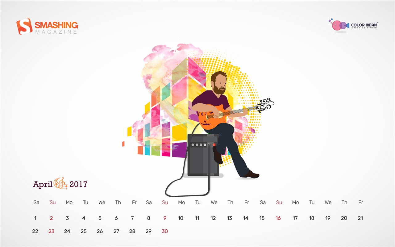Duben 2017 kalendář tapety (1) #11 - 1280x800