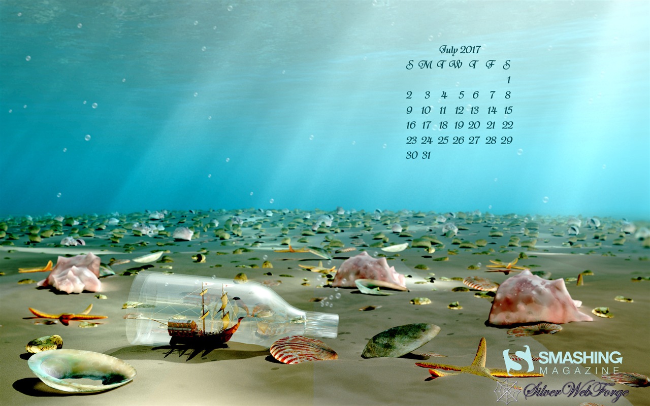 Fondo de escritorio del calendario de julio de 2017 #19 - 1280x800